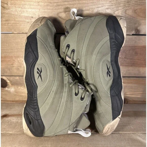Mens 13 - Reebok Shaqnosis Cargo Green Khaki Black Barracks Camo Sneakers V61196